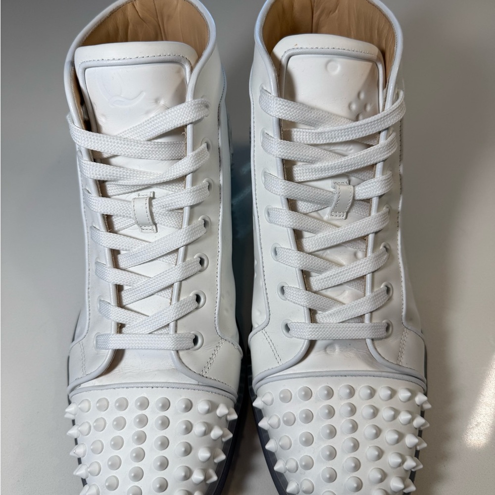 Christian Louboutin White Spiked Sneakers